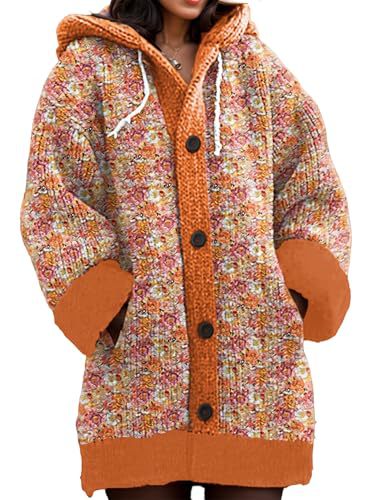 Women's Floral Print Button-Down Cardigan Sweater