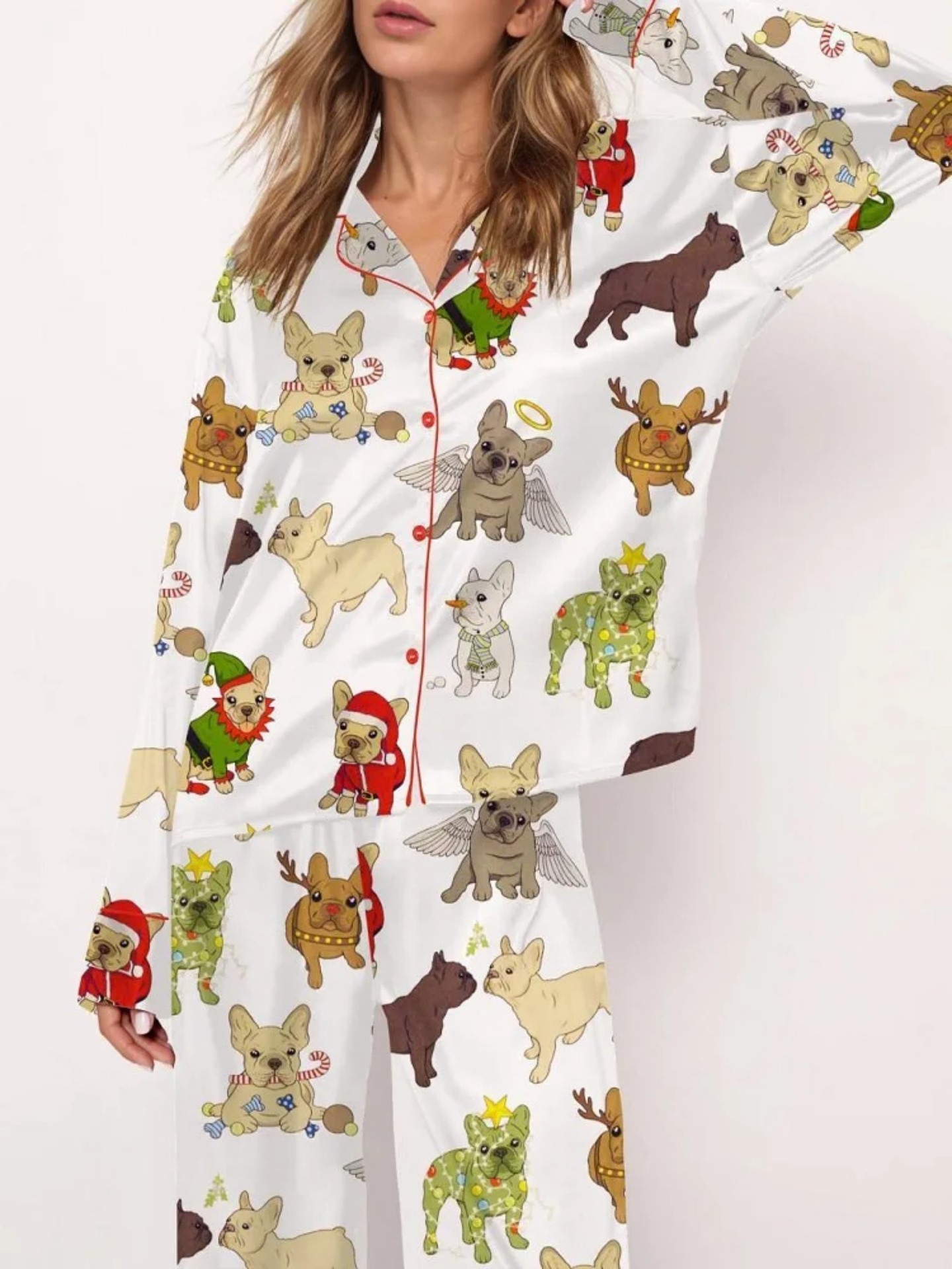 Women's Cuban Collar Long Sleeve Printed Top Set Casual Loungewear