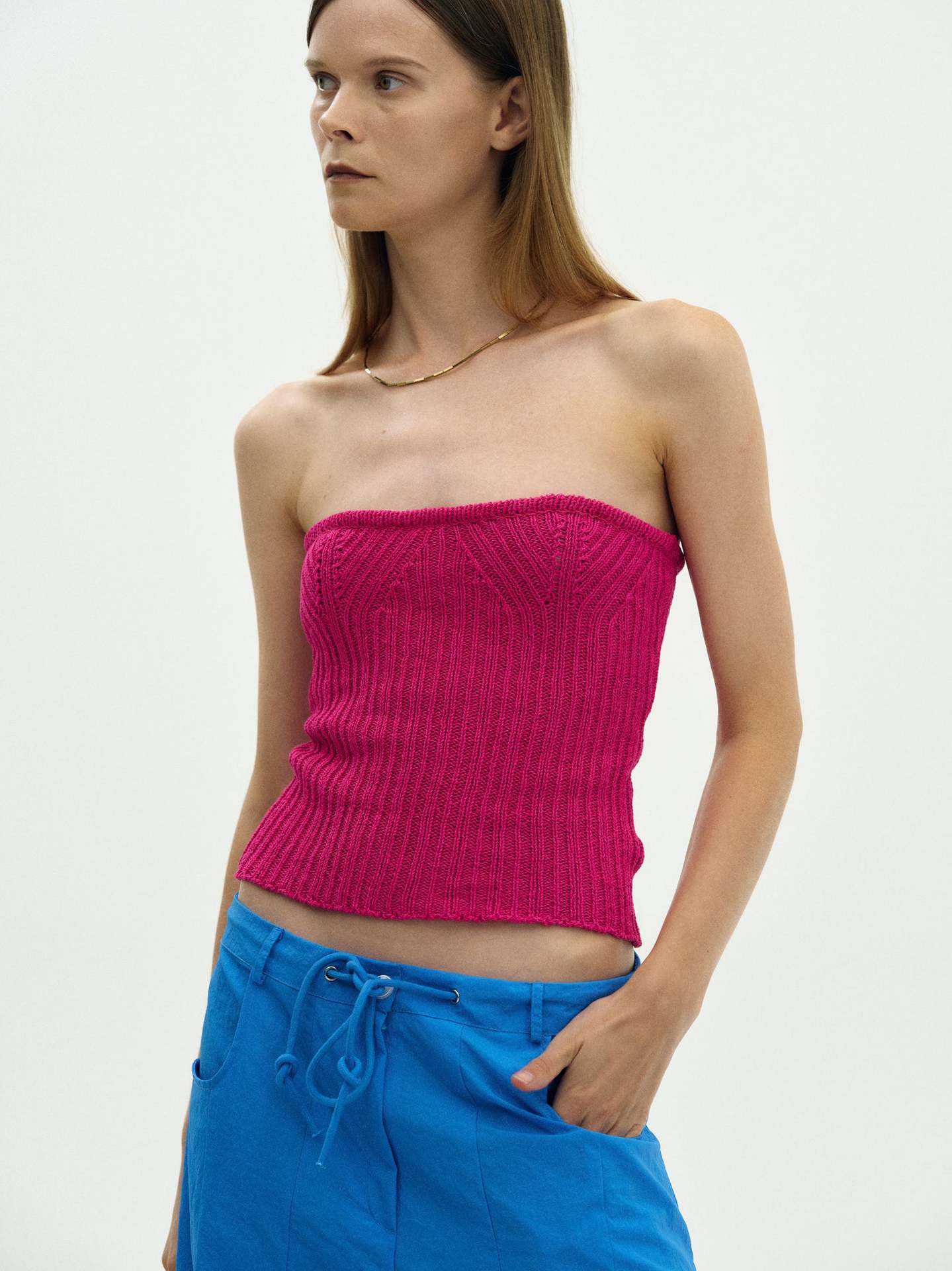 Women's Off-Shoulder Crop Knit Top Sexy Backless Slimming Tube Top
