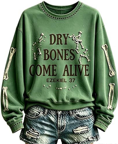 Bone Letter Print Crewneck Long Sleeve Pullover Sweatshirt