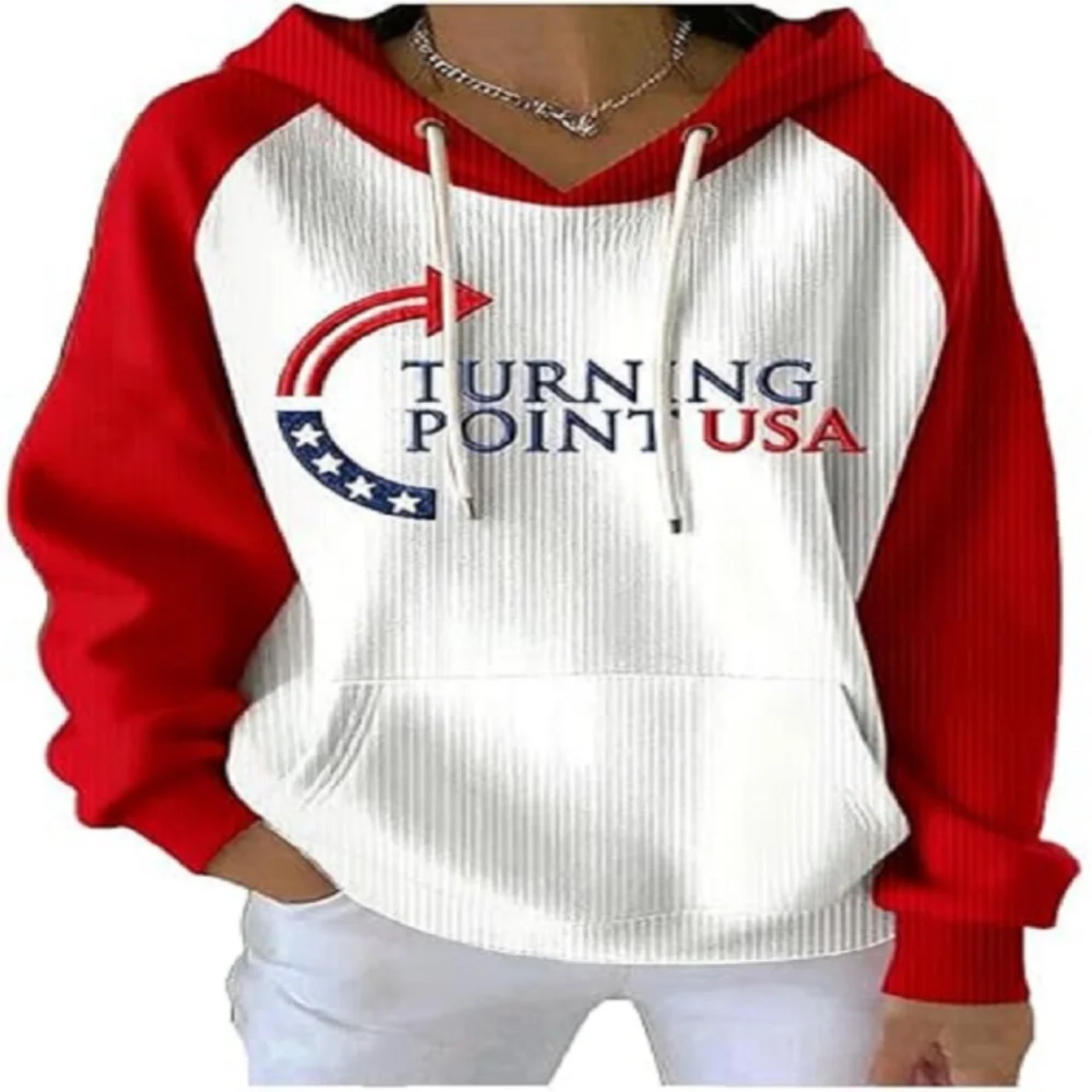 Women's American Flag Arrow Print Hooded Sweatshirt