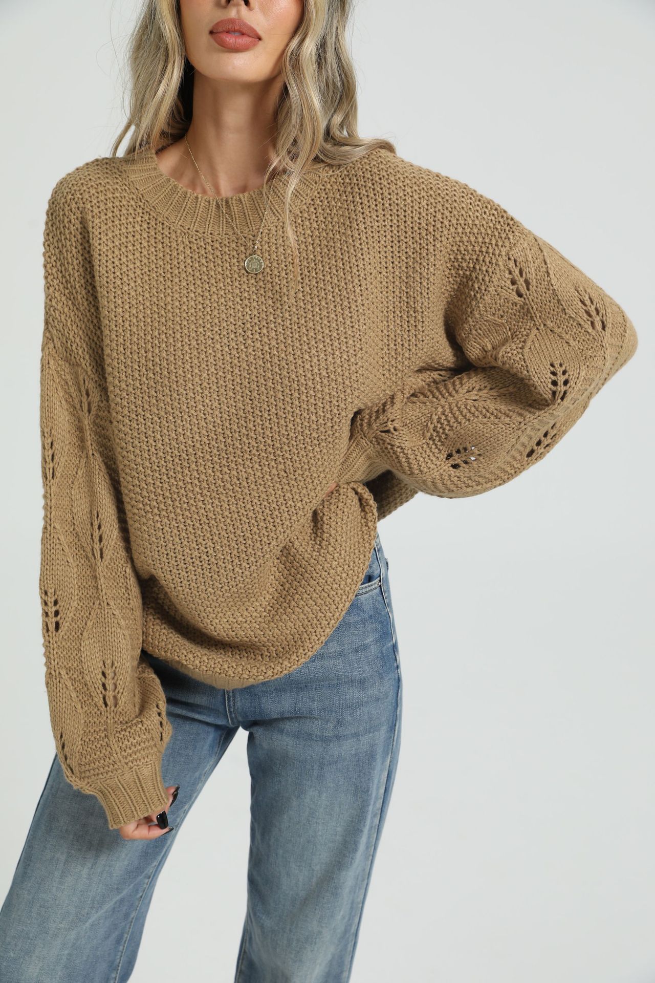 Women's Casual Loose Knit Pullover Sweater