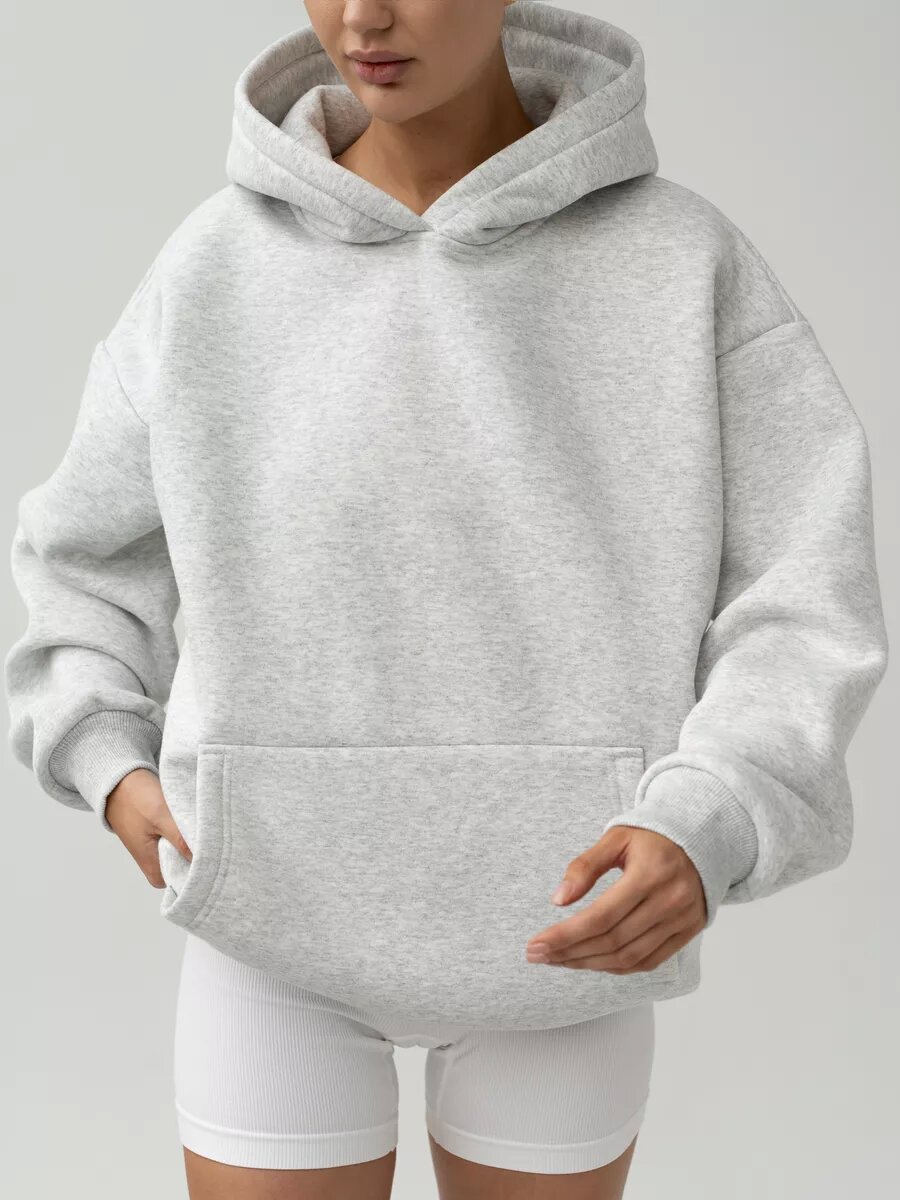 Women's Long-Sleeve Hooded Pullover Sweatshirt Loose Casual Top