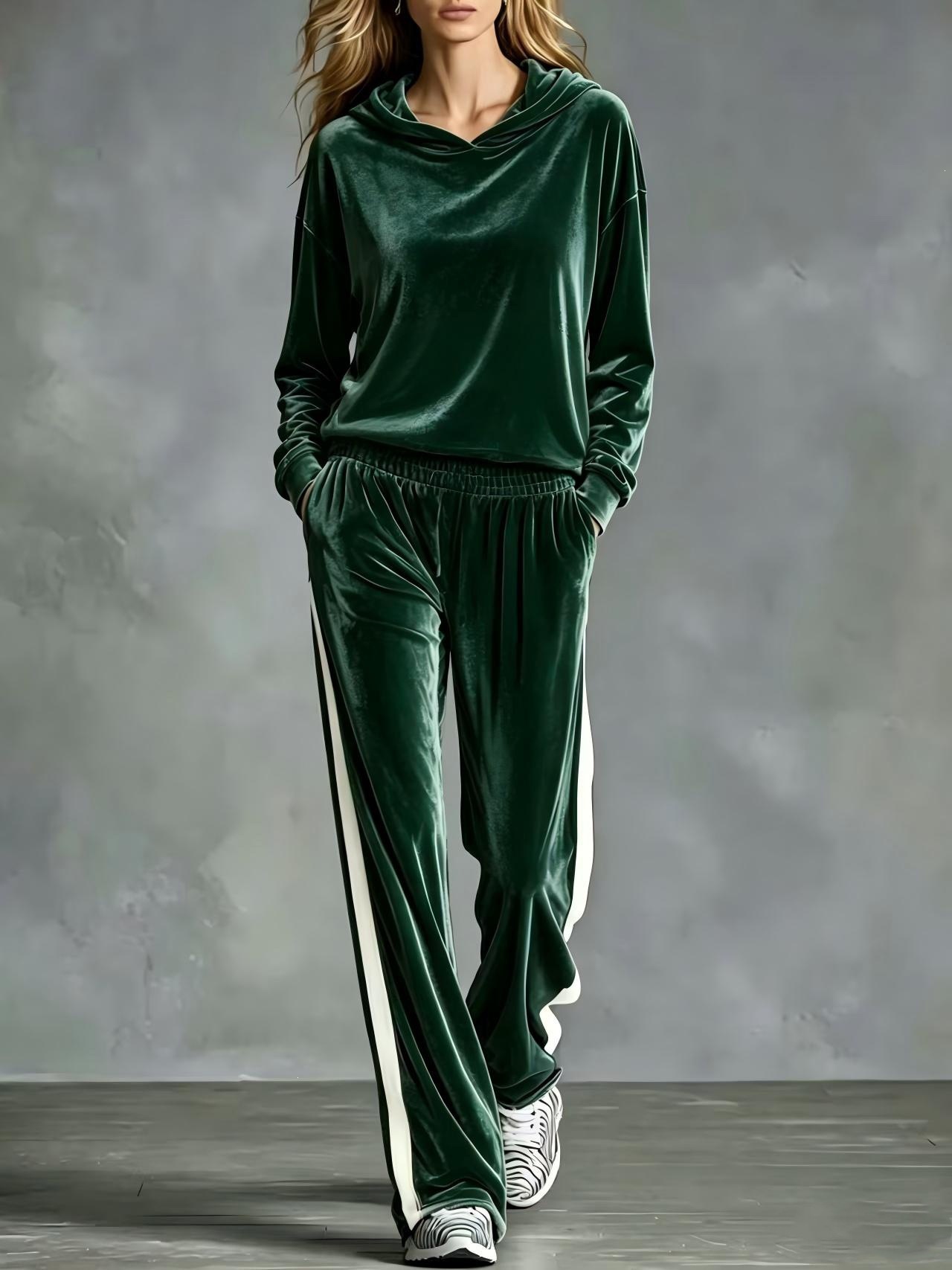 Women's Casual Loose Long Sleeve Top and Pants Two-Piece Set