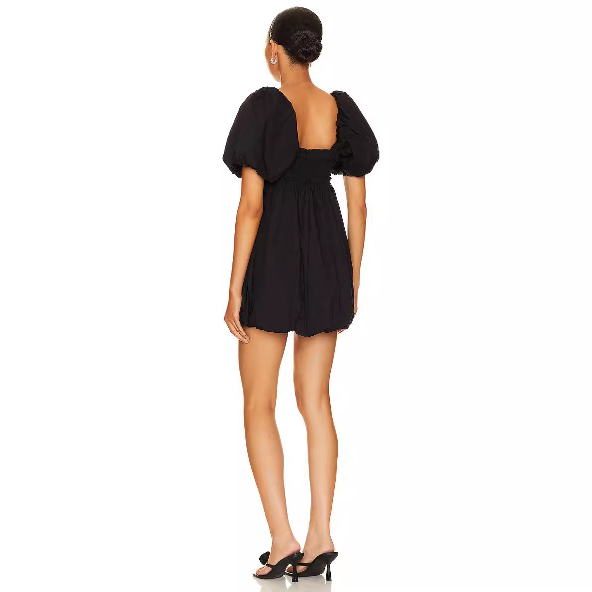 Women's Short Sleeve Square Neck Solid Color Dress