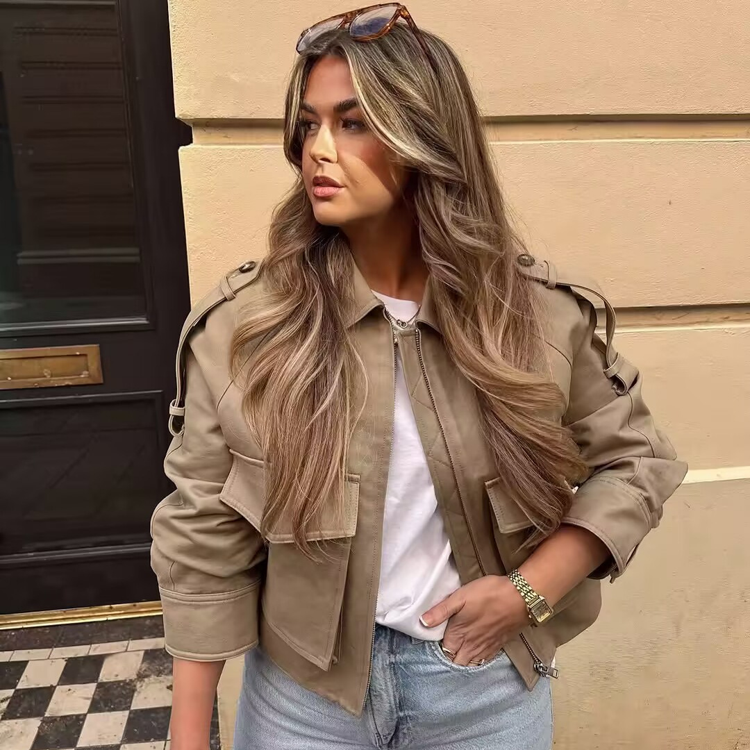 Women's Minimalist Three-Color Trench Coat
