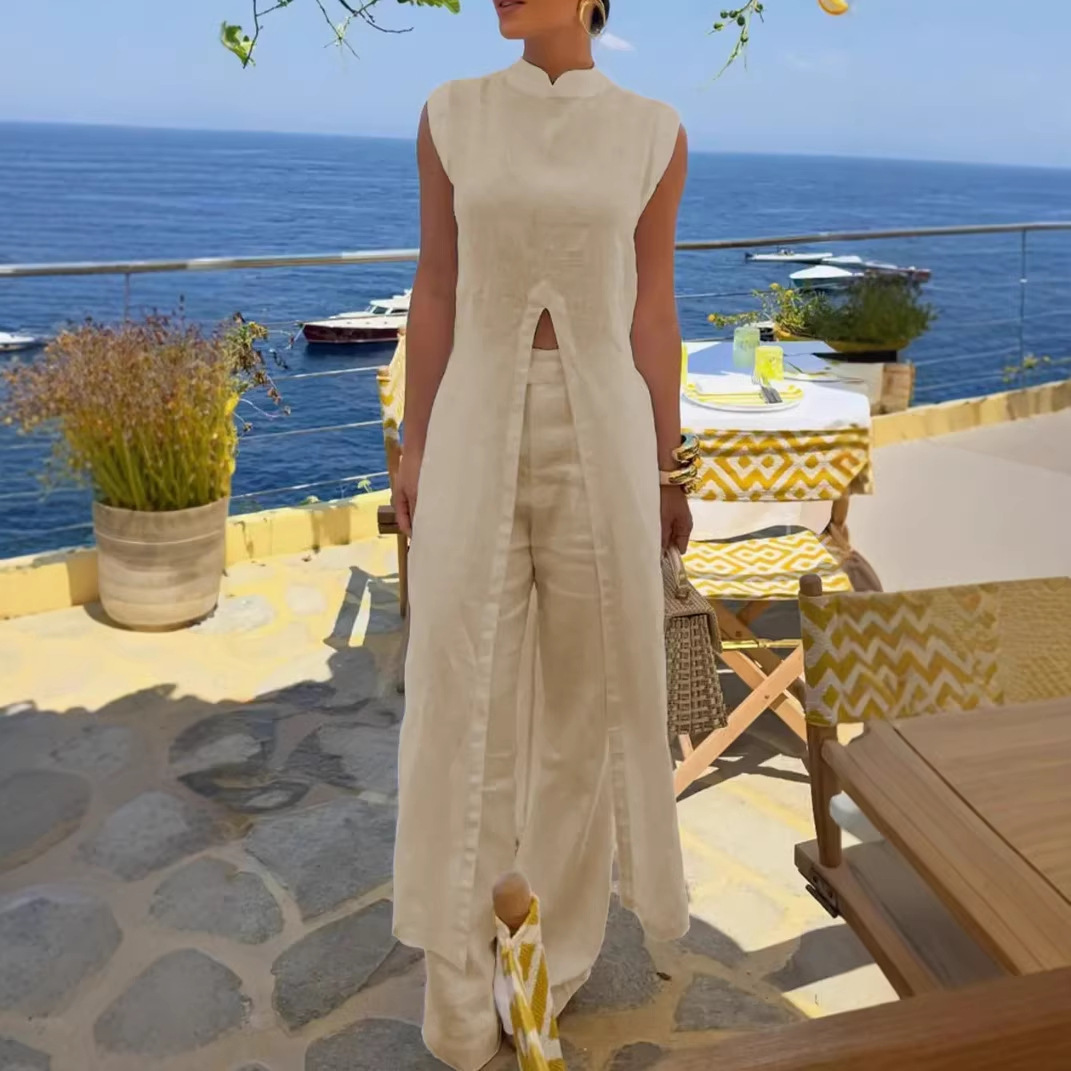 Women's Split Long Top and Pants Set