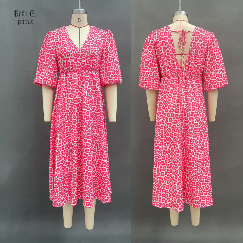 Women's Floral V-Neck A-Line Midi Dress Plus Size