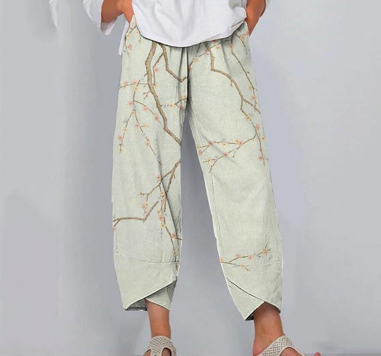 Women's Colorblock Animal Print Jogger Pants Casual Cropped Tapered