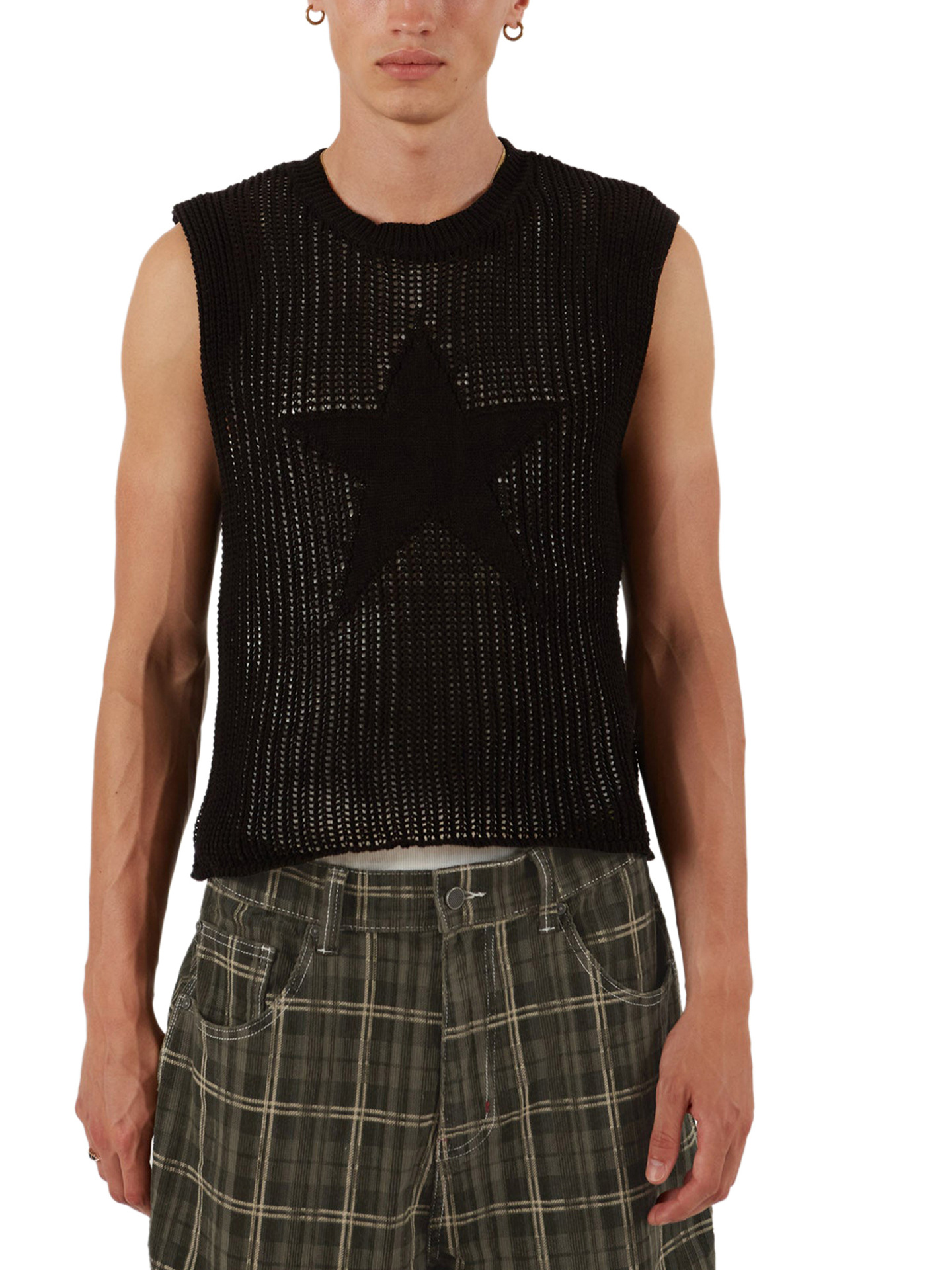 Women's Sleeveless Star Open-Knit Sweater Vest