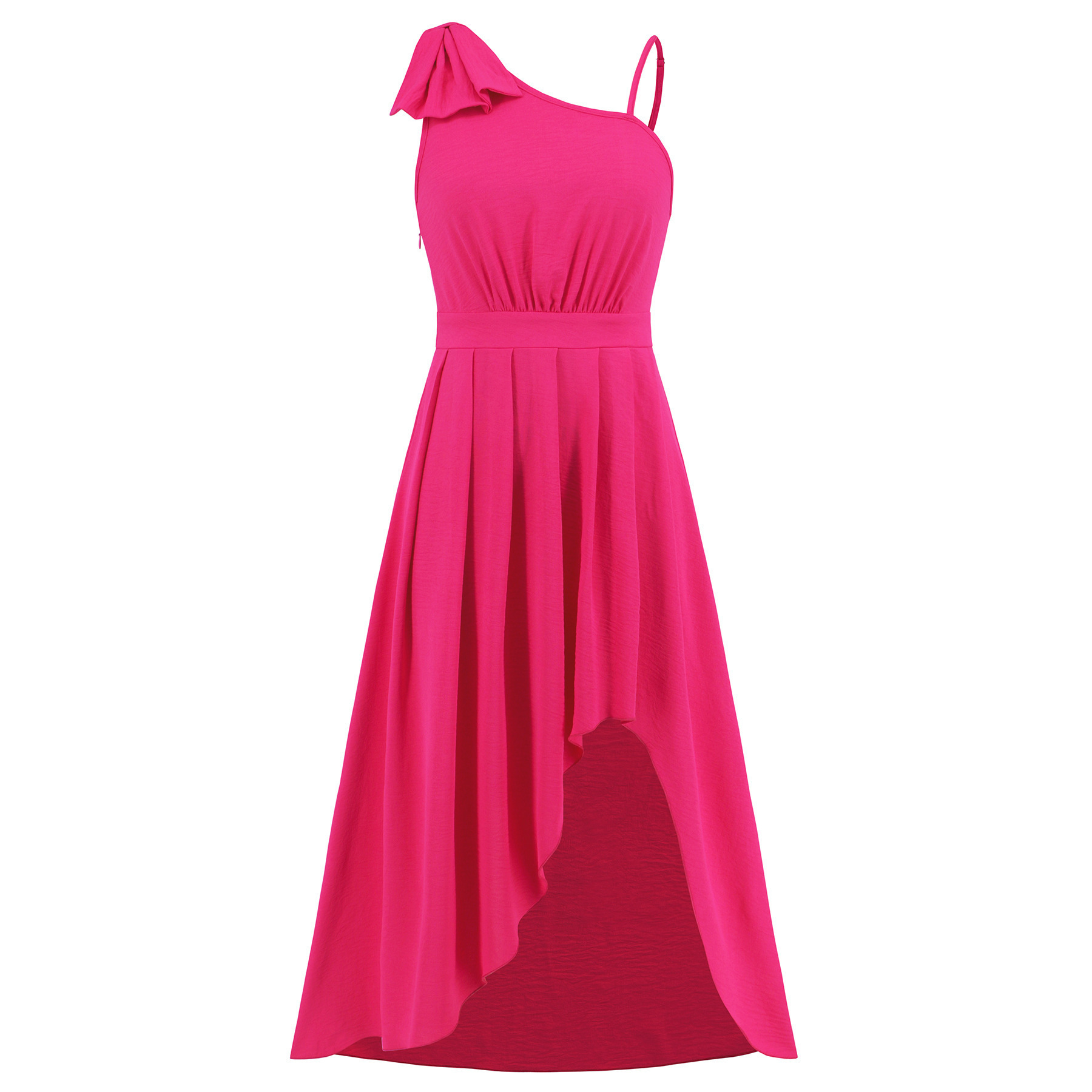 Women's Bow Strap Asymmetrical Dress