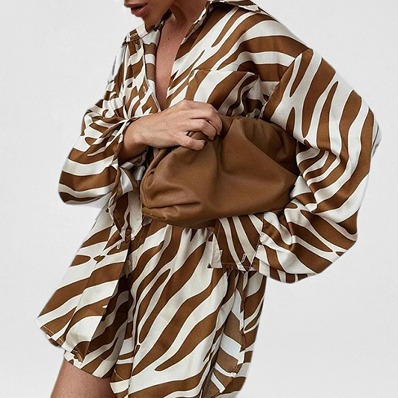 Women's Printed Shirt & Shorts Set – Casual Loose Fit