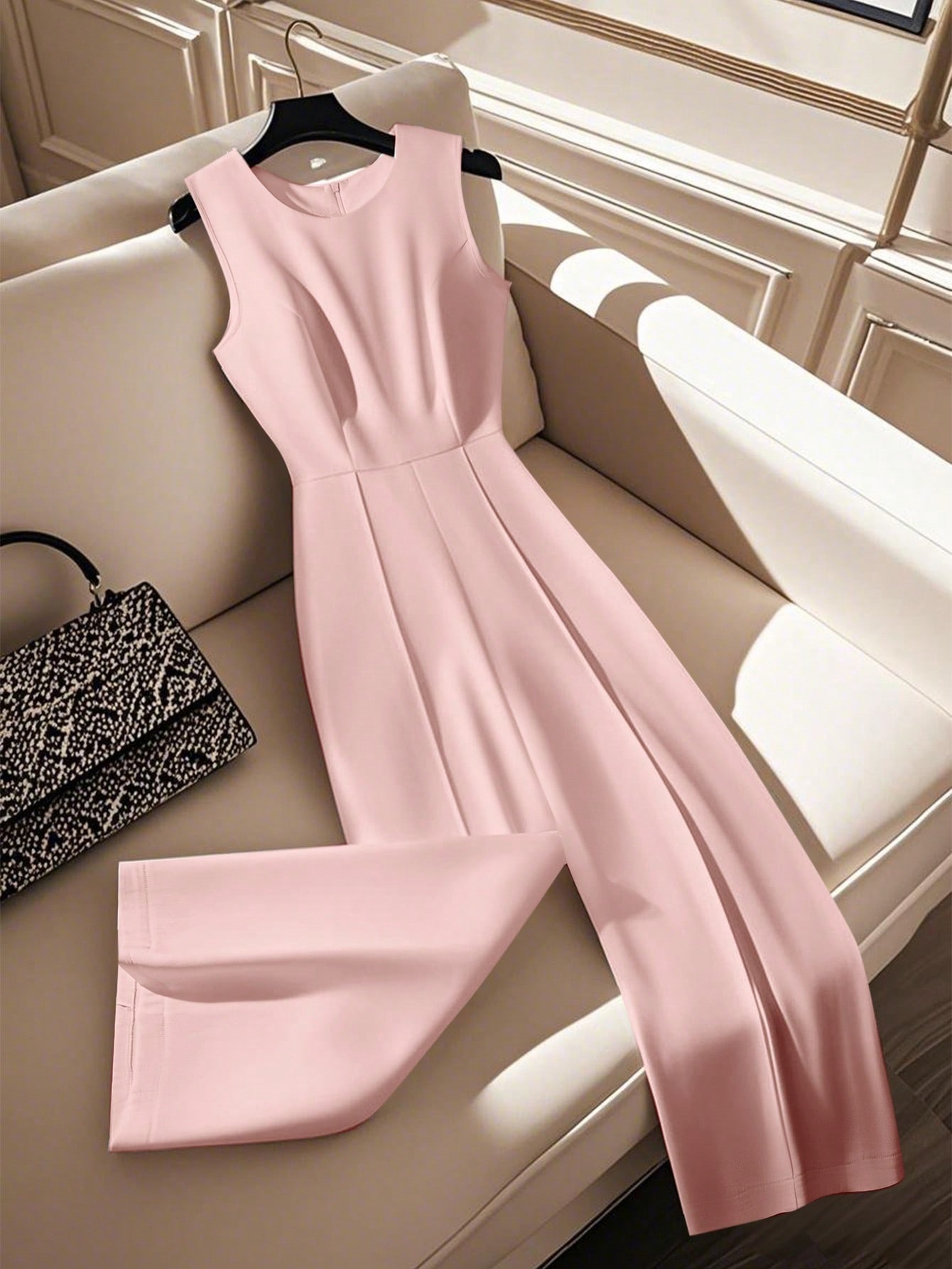 Sleeveless Wide-Leg Jumpsuit with Cinched Waist