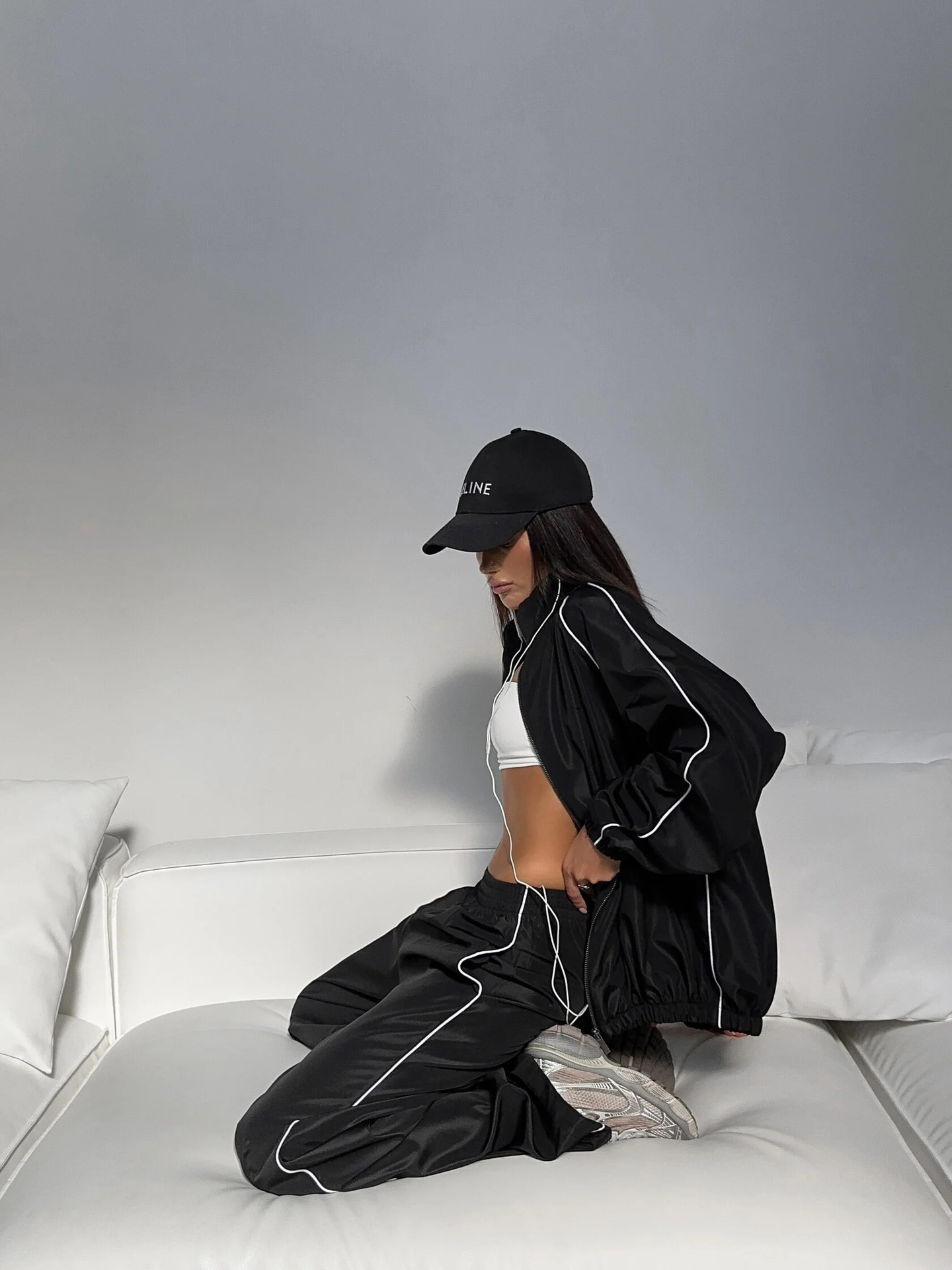 Women's Casual Two-Piece Set with Zip Cardigan and Pants