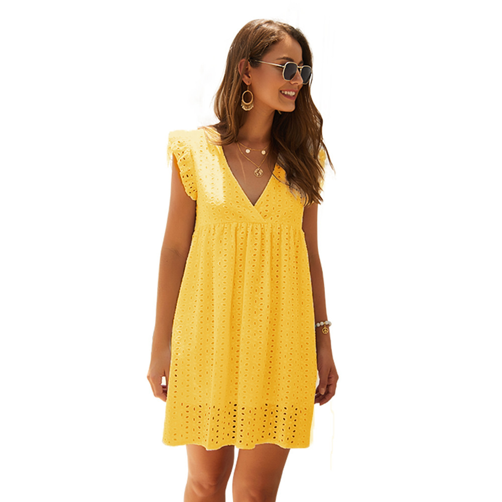 Women's V-Neck Sleeveless Lace Dress