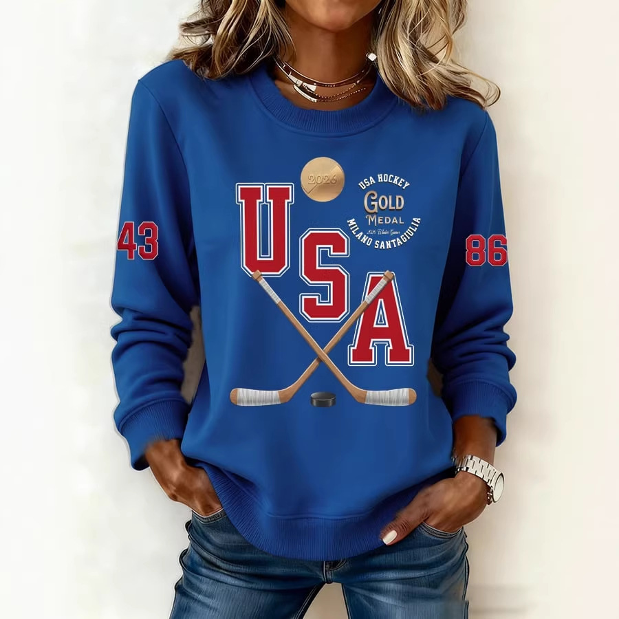 Women's USA Hockey Star Print Sweatshirt