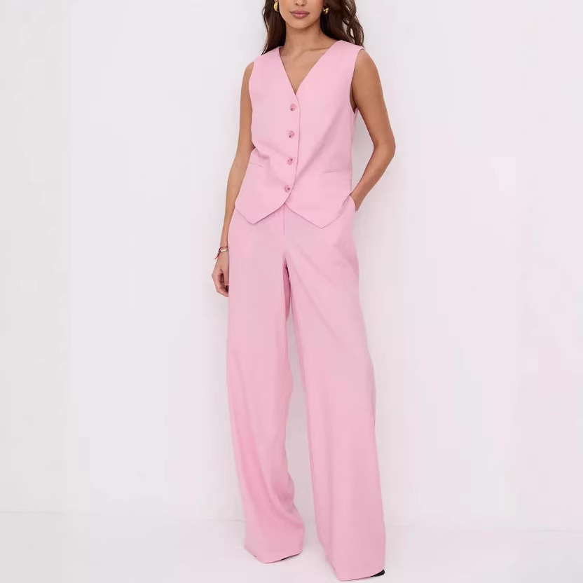 Women's Sleeveless Vest and Pants Two-Piece Casual Set