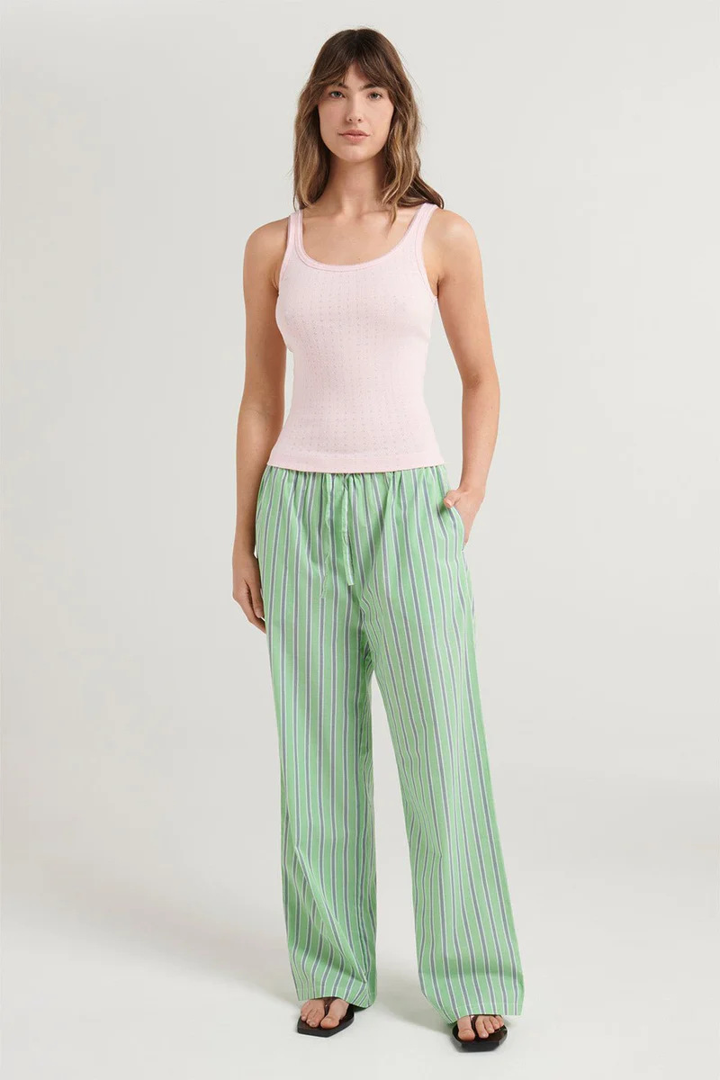Women's Striped Wide-Leg Drawstring Pants Casual Loose Fit