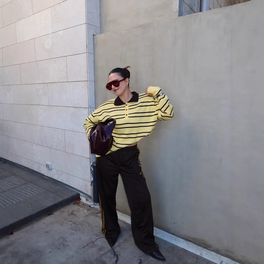 Striped Pullover Sweater with Collar, Loose Knit