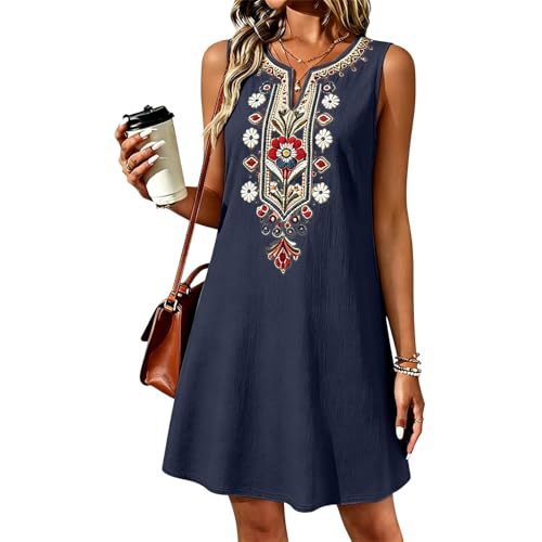 Women's Elegant Floral Print Ruched Sleeveless Midi Dress