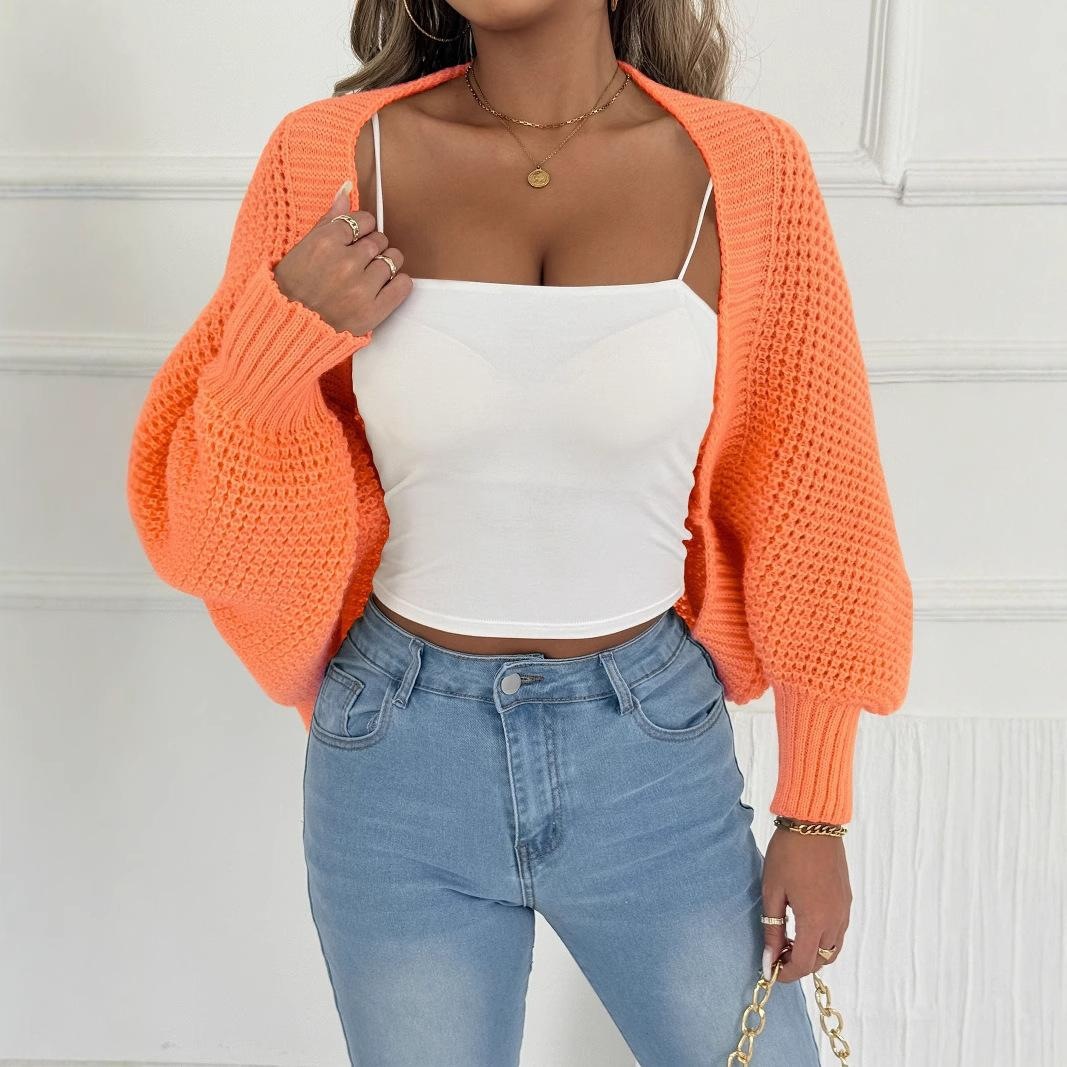 Women's Loose Knit Cardigan Asymmetric Shawl Collarless Long Sleeve