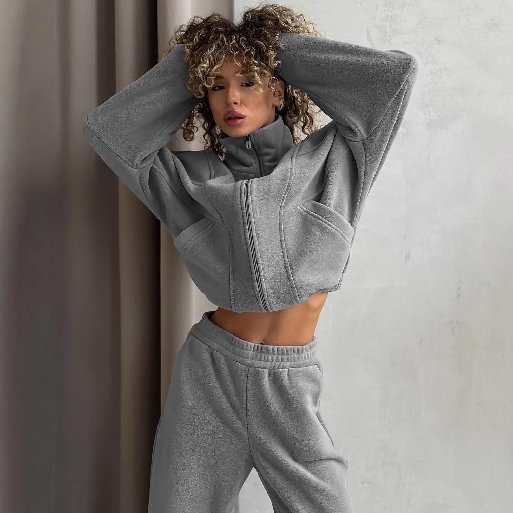 Women's Long Sleeve Open Front Cardigan and Pants Set Casual Sporty Two-Piece Outfit