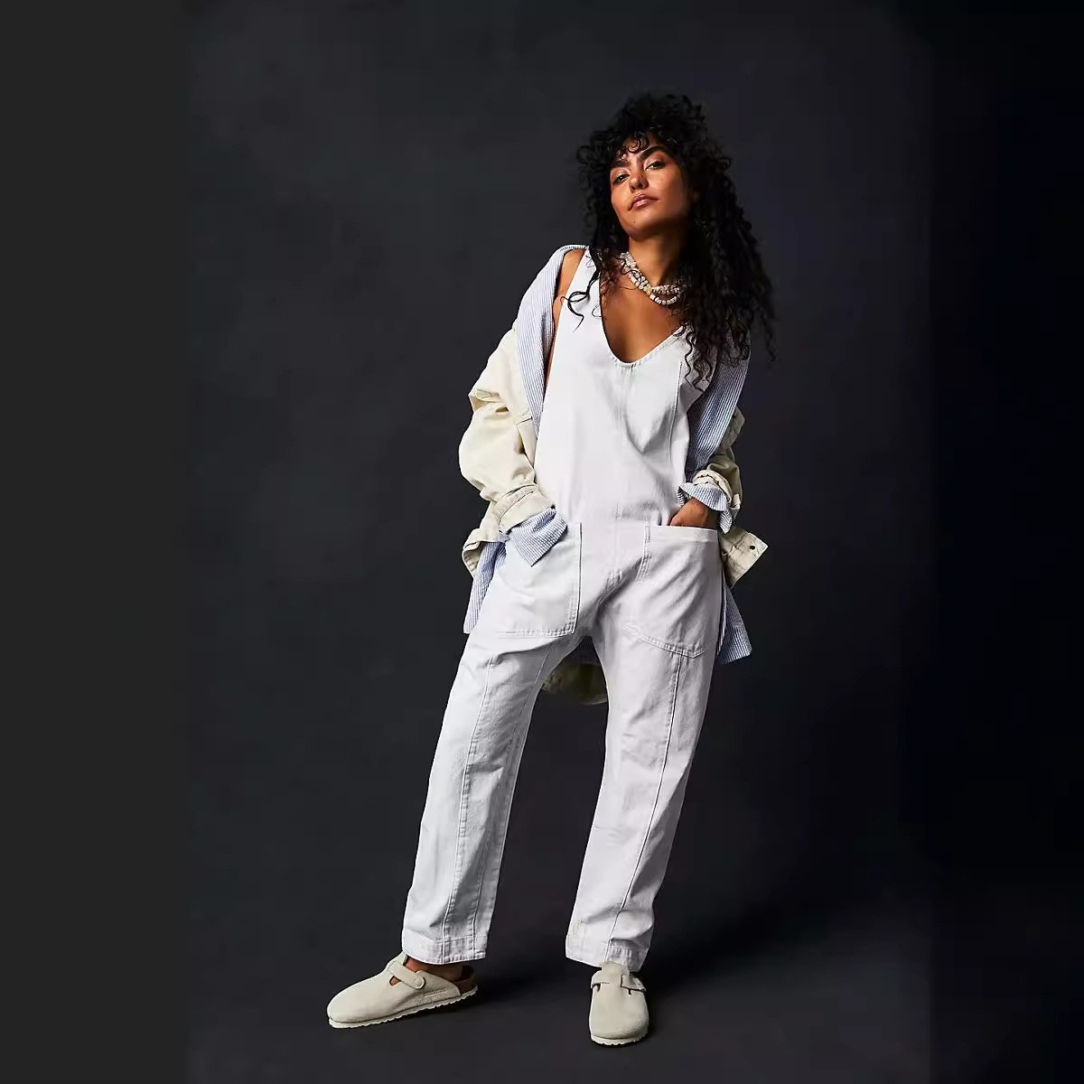 Women's Loose Denim Overalls Casual Jumpsuit