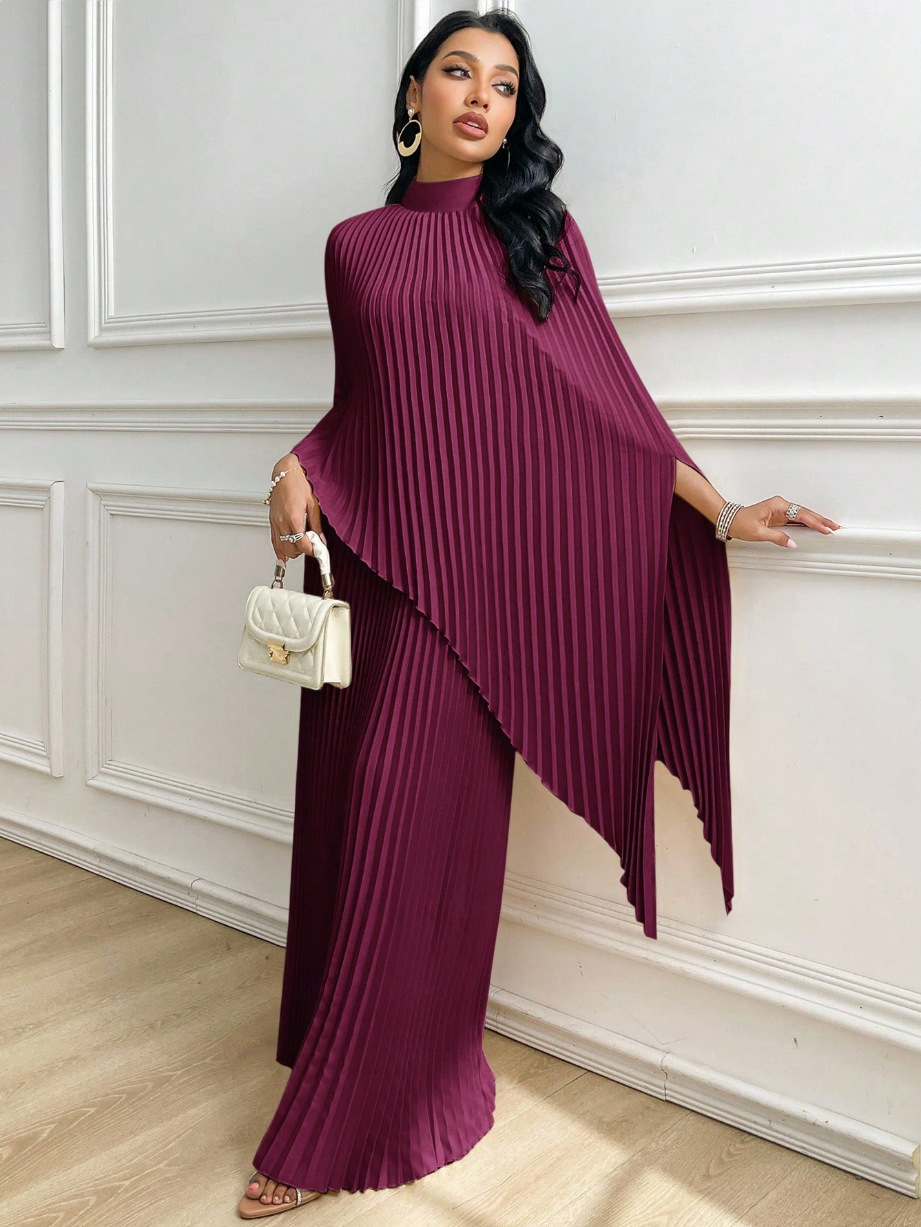 Women's Loose Pleated Irregular Two-Piece Dress Set