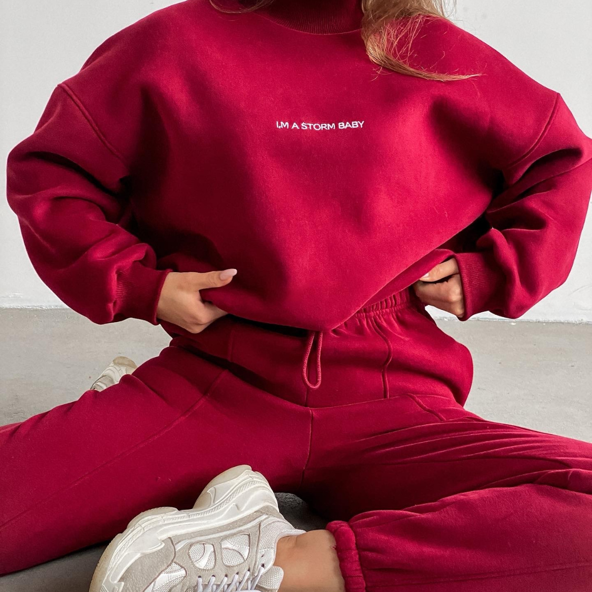 Women's Printed Long-Sleeve Sweatshirt and Pants Two-Piece Set