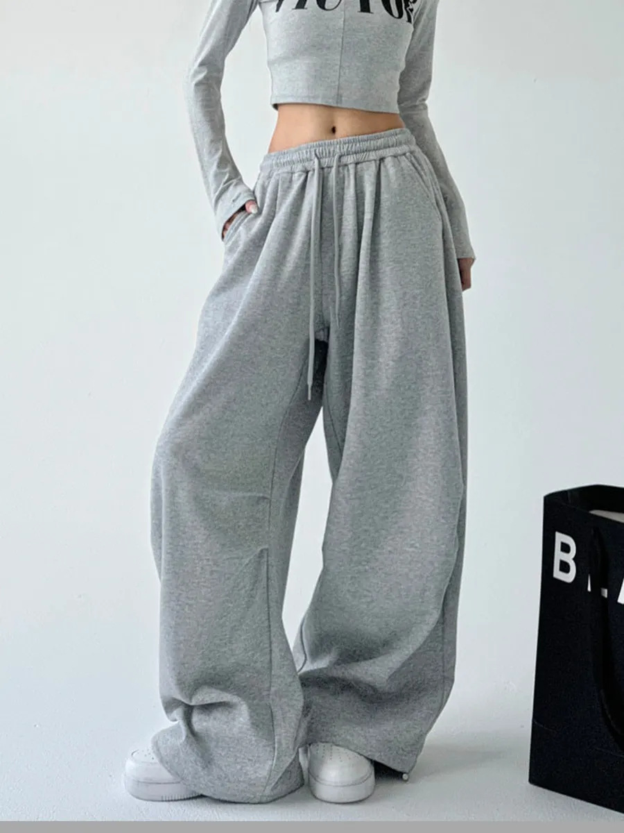 Women's Y2K Lace-Up Wide-Leg Floor-Length Pants
