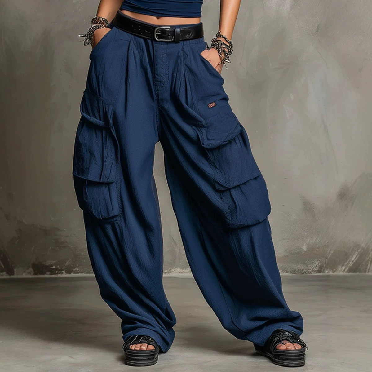 Women's Casual Cargo Pants & Sleeveless Vest Set with Pockets