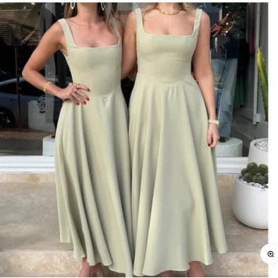 Sexy Solid Color Sleeveless Bodycon Midi Dress