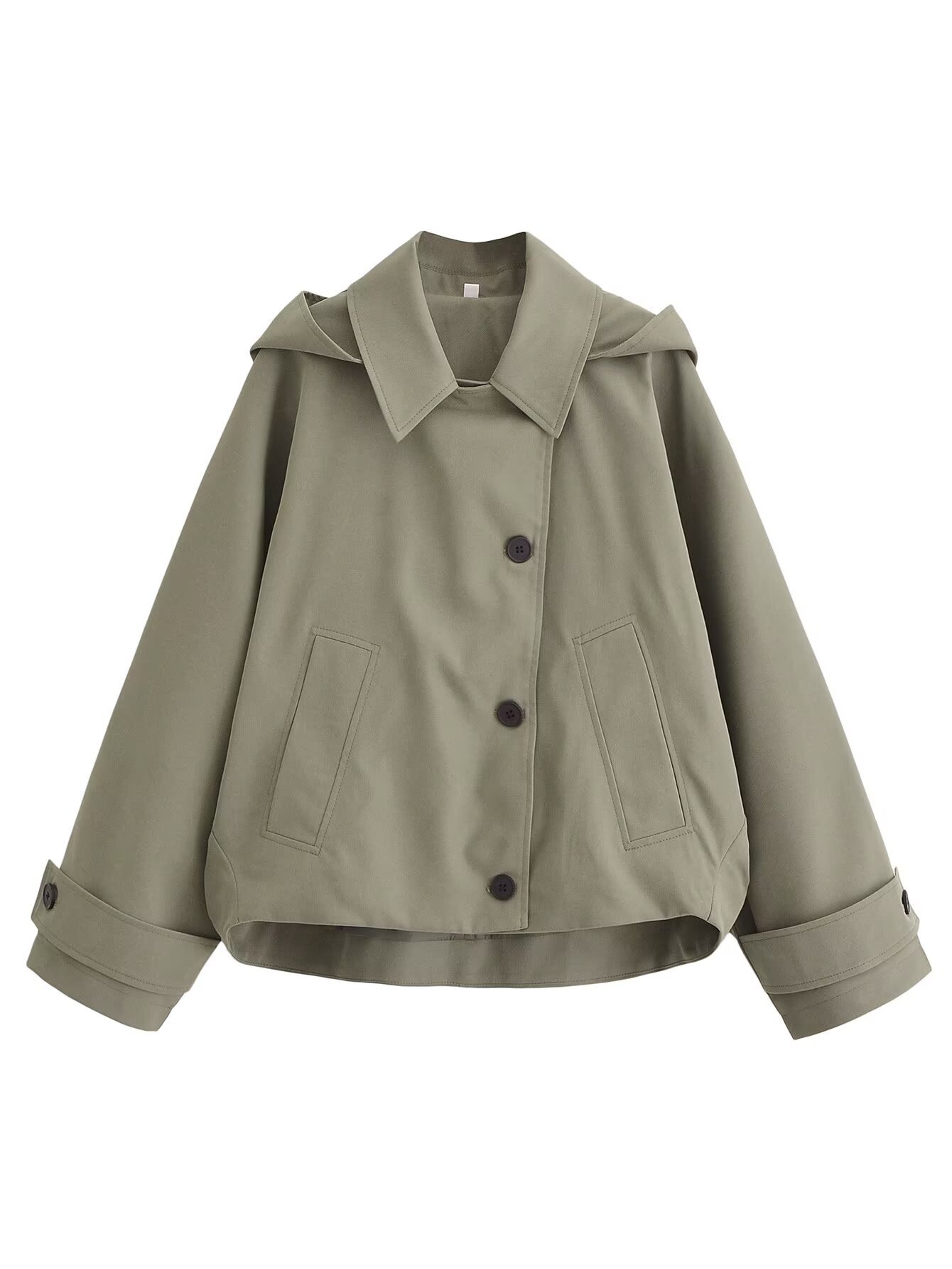 Women's Loose Hooded Cape-Style Trench Coat