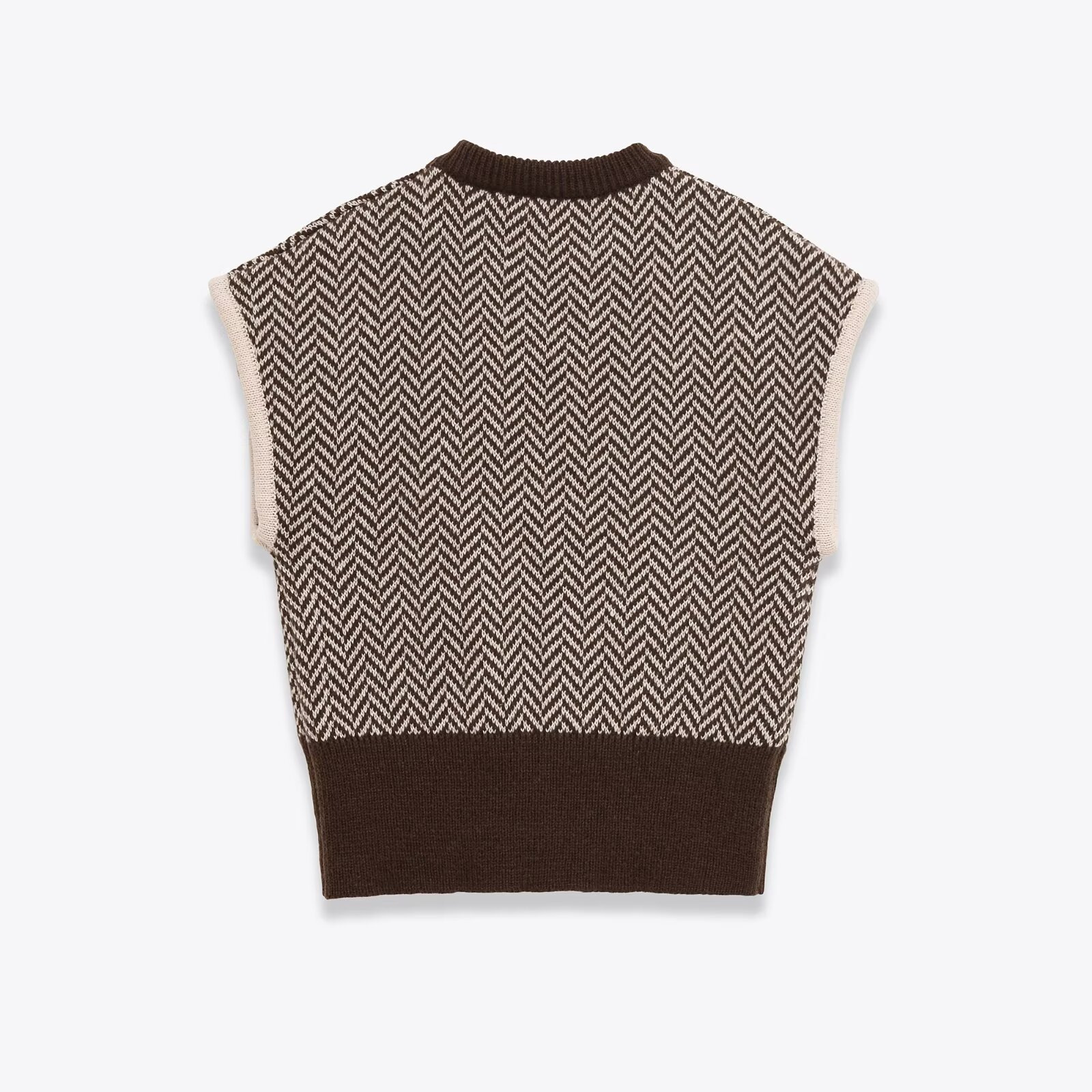 Women's Herringbone Knit Tank Top Sleeveless Crew Neck