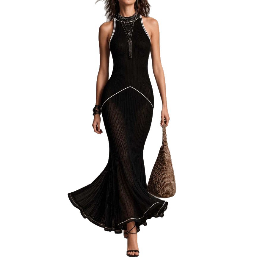 Ribbed Sleeveless Long Dress
