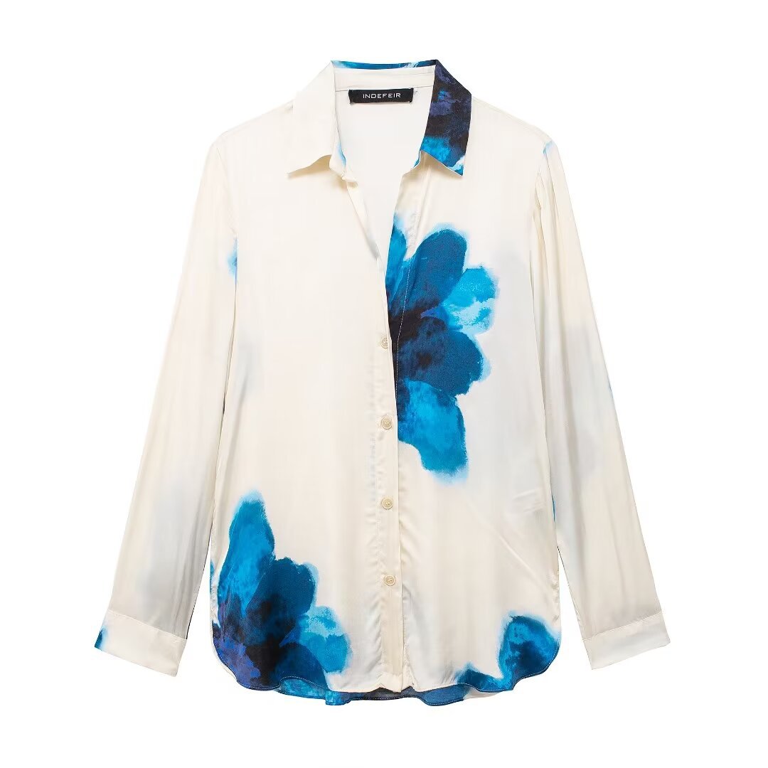 Women's Printed Drapey Shirt and Pants Set