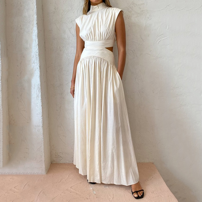 Women's Sleeveless High-Waist Cutout Long Dress