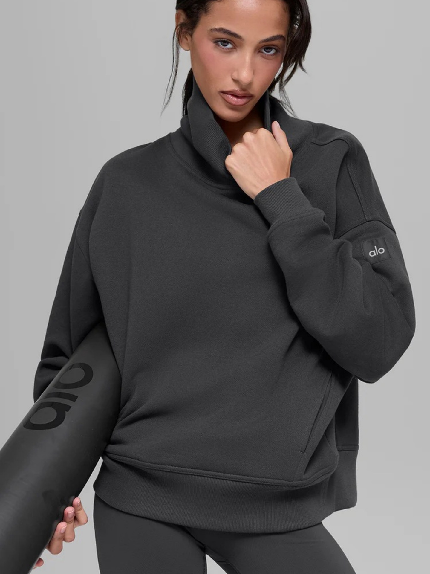 Casual Loose High Neck Pullover Sweatshirt