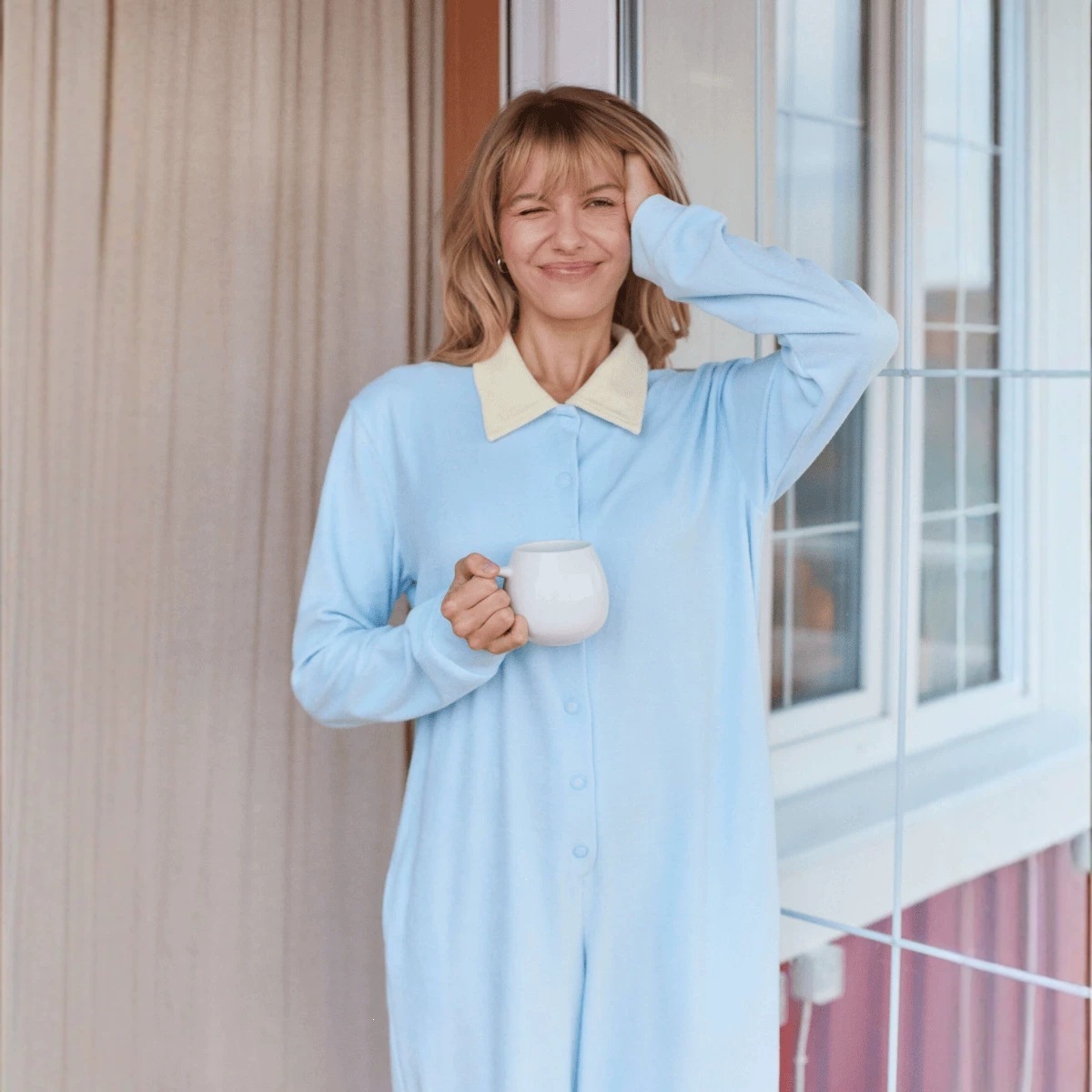 Women's Half-Zip Stand Collar Tracksuit with Drawstring Hoodie and Wide-Leg Pants