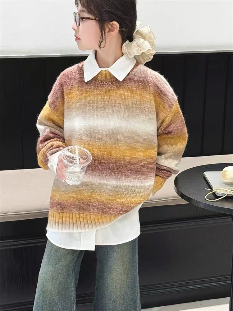 Trendy Color-Block Lazy Style Women's Sweater