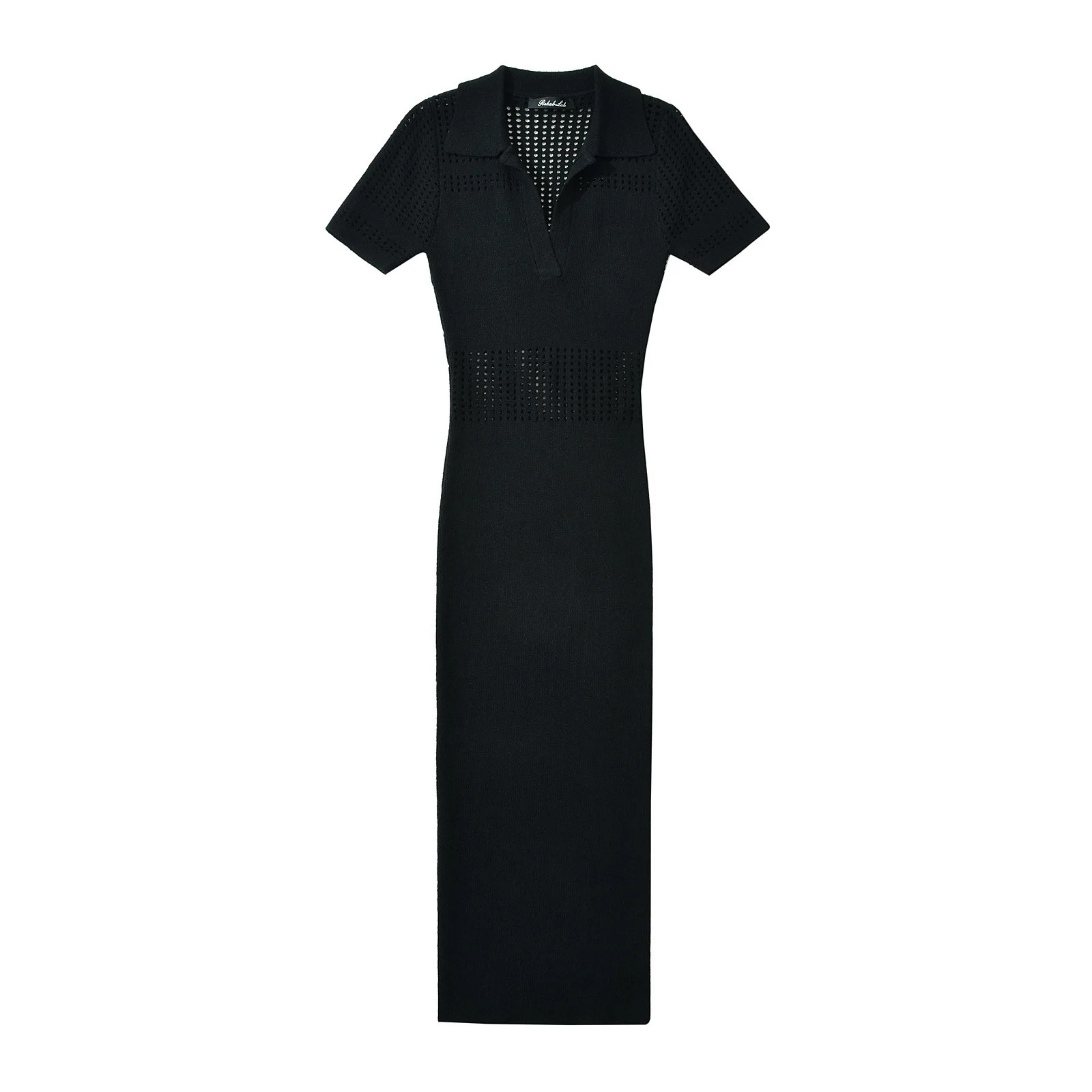 Women's Slim Fit V-Neck Knit Dress with Waist Cinching