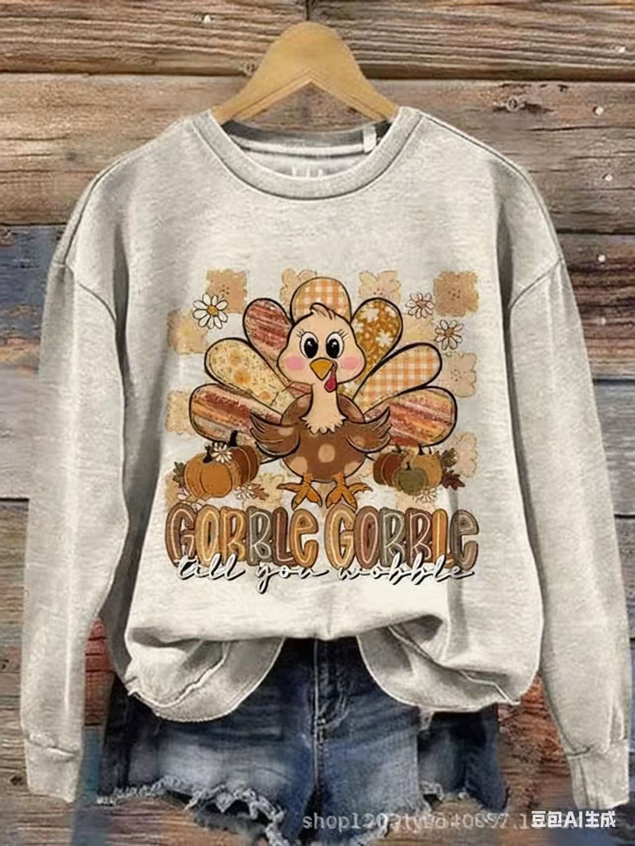Women's Animal Print Crewneck Sweatshirt