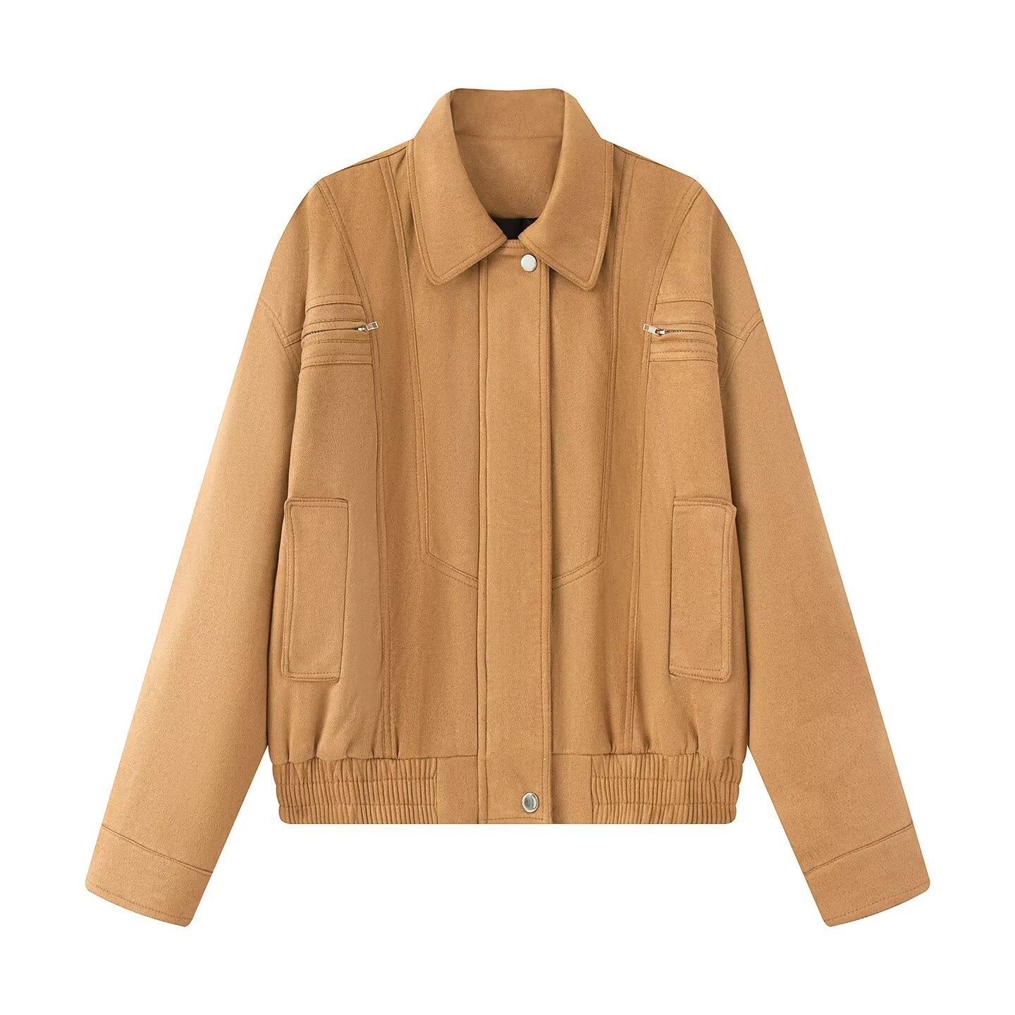 Women's Retro Moto Zip-Up Short Jacket
