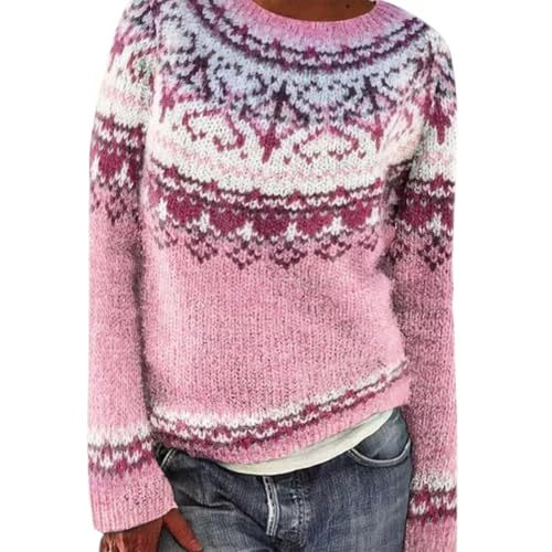 Women's Striped Paw Print Tribal Graphic Crewneck Sweatshirt