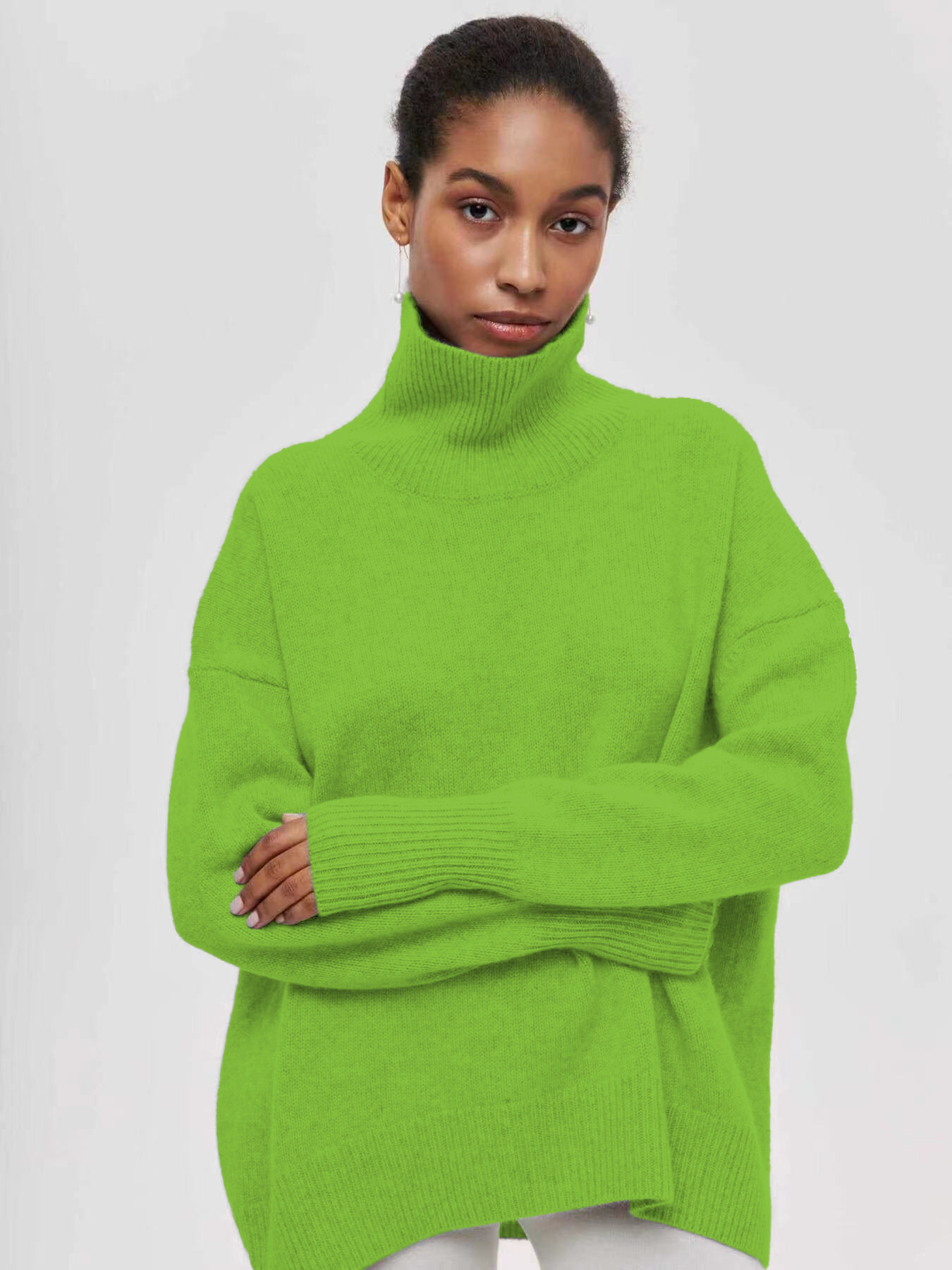 Women's Loose Half-Turtleneck Sweater
