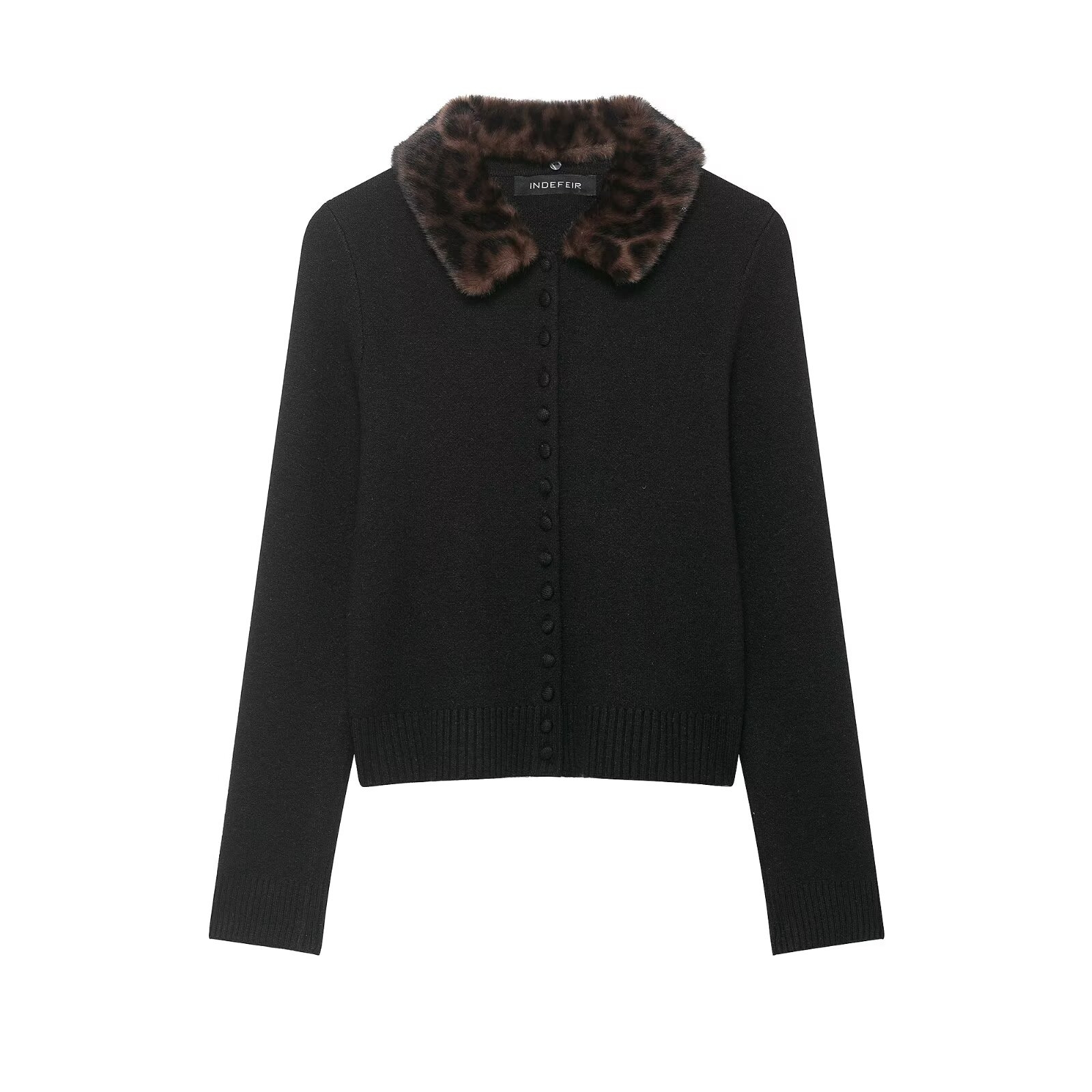 Faux Fur Trim Cardigan Sweater
