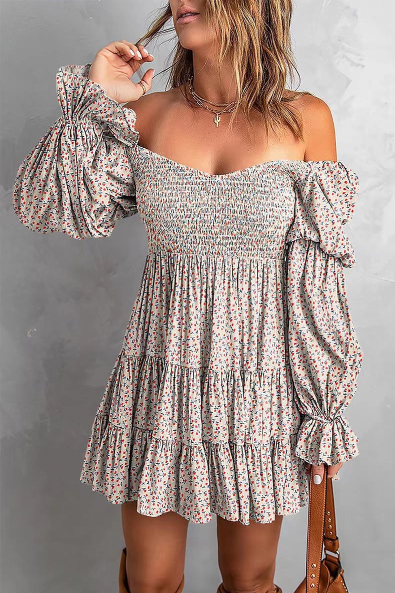 Solid Pleated A-Line Off-Shoulder Midi Dress with Waist