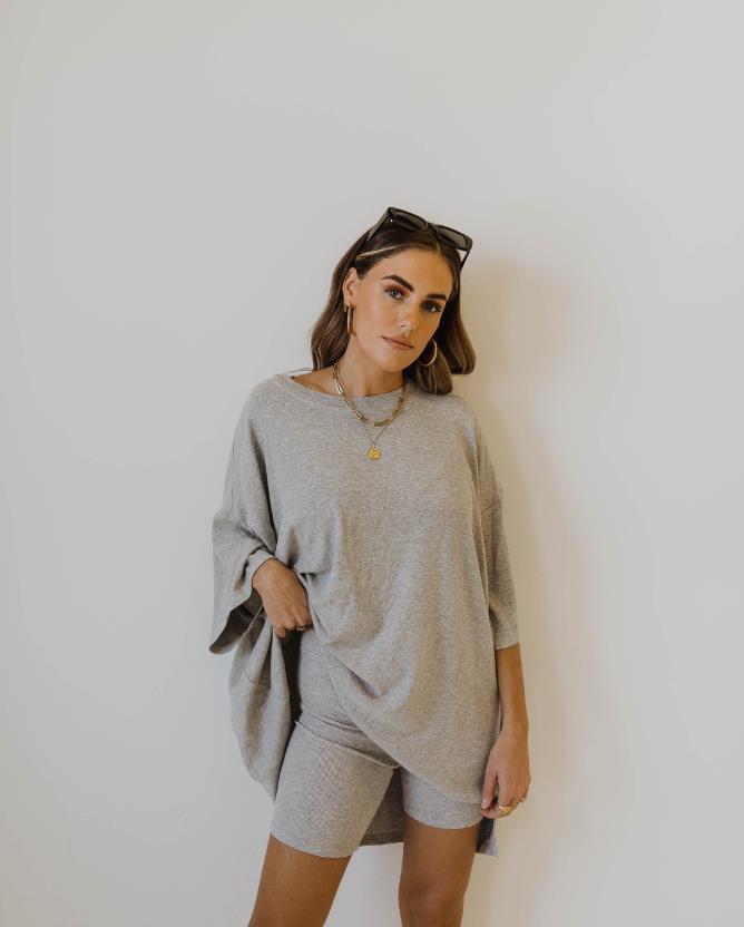 Women's Loose-Fit Short-Sleeve T-Shirt and Shorts Set, Casual Loungewear