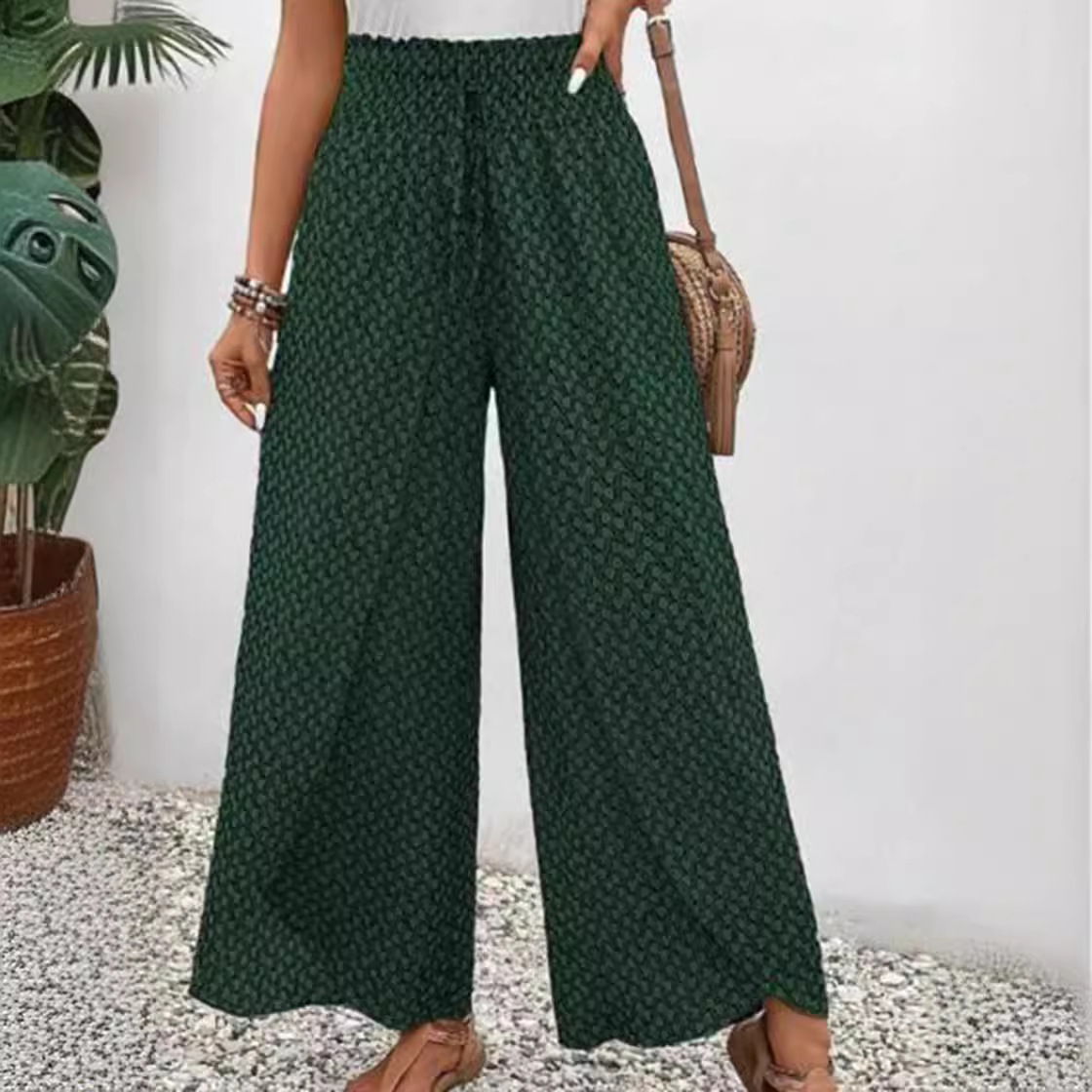 Women's Boho Wide-Leg Pants High Waist Loose Fit