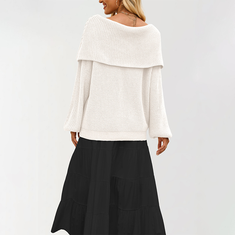 Women's Off-Shoulder Knit Sweater Loose Pullover